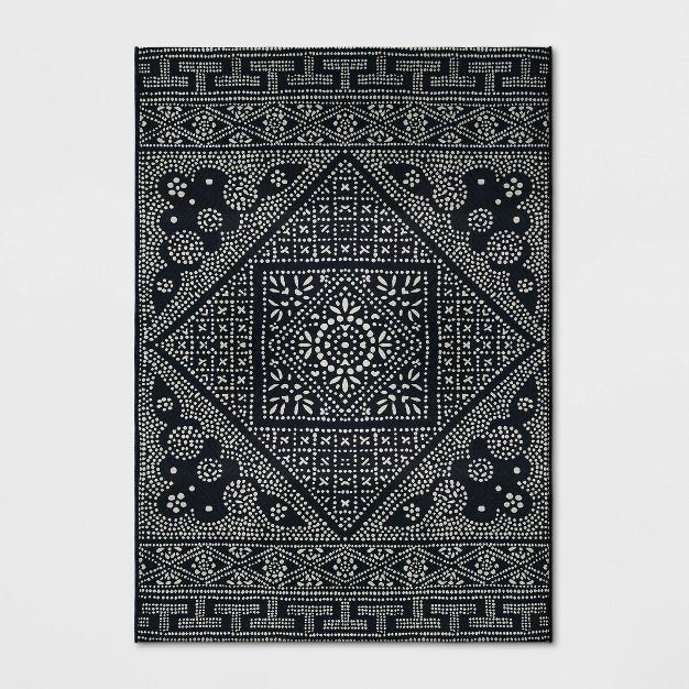 Medallion Outdoor Rug Navy - Threshold™ | Target
