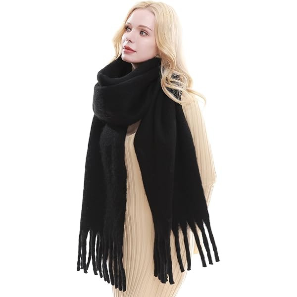 Premillow Women's Mohair Winter Scarf Pure Color, Warm Winter Scarf for Women and Men, Soft Luxur... | Amazon (US)