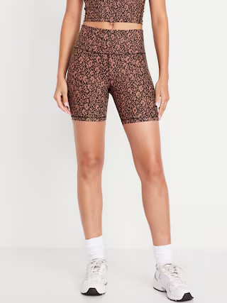 High-Waisted PowerSoft Biker Shorts -- 6-inch inseam | Old Navy (US)