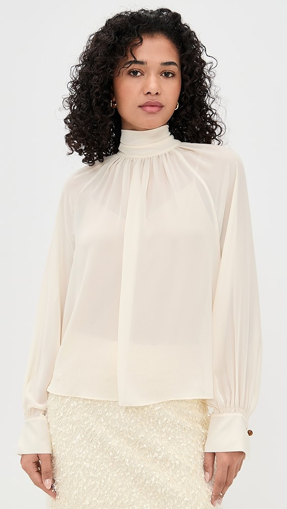 Gathered Draped Neck Blouse | Shopbop