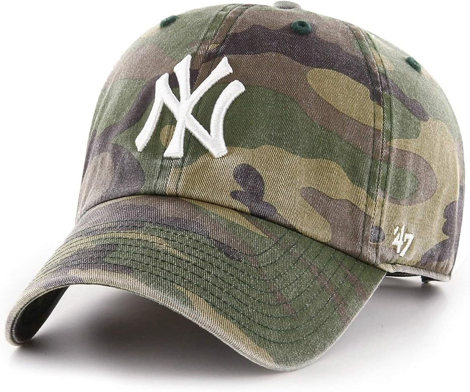 '47 New York Yankees Clean Up Hat Cap Army Camo/White | Amazon (US)