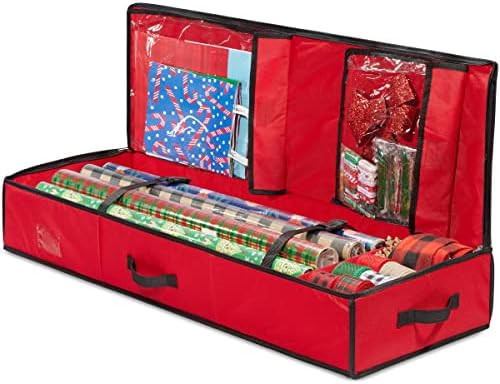 Nakior Christmas Wrapping Paper Storage Container – Xmas Gift Wrap Organizer With Pockets– St... | Amazon (US)