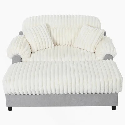 Modern Chaise Lounge Sofa 65.25" Cloud Chaise Sofa Cozy Plush Sofa Couch With Two Throw Pillows For Living Room | Wayfair North America