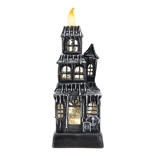 Spooky Lane Haunted House Swirling Glitter Candle | HSN