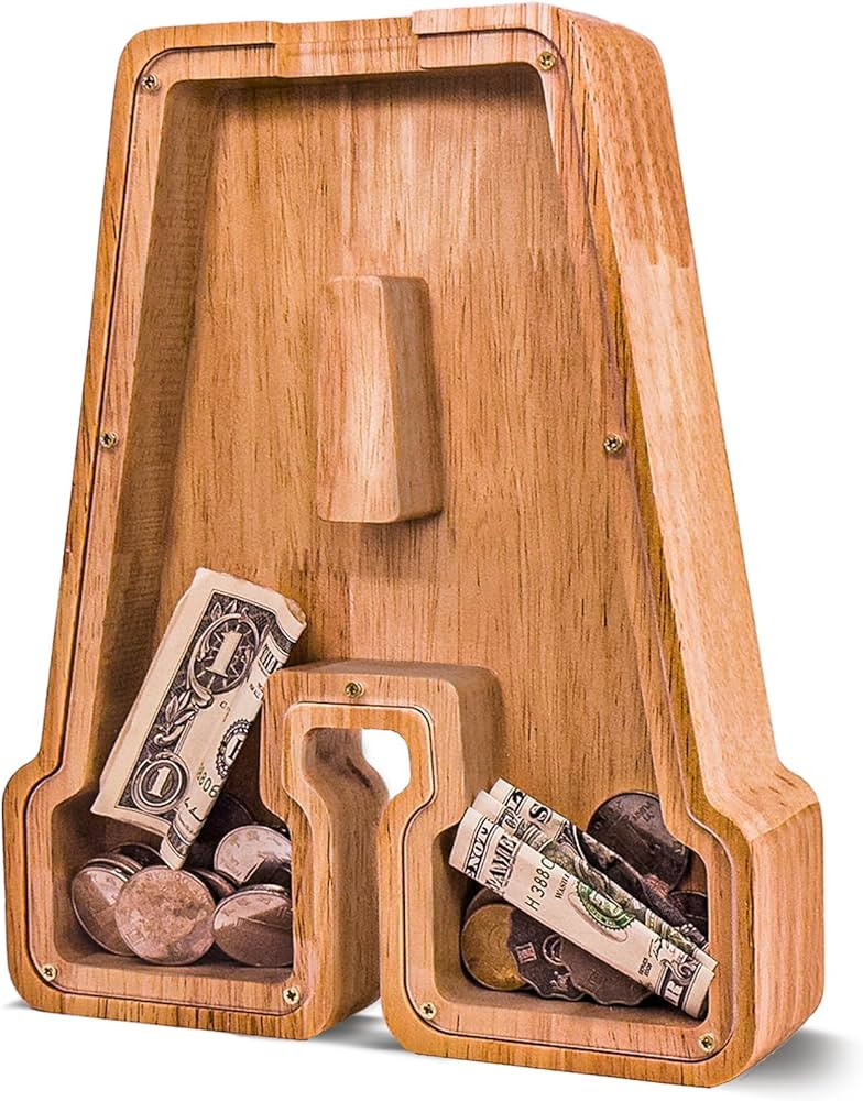 Wooden Letter Piggy Bank for Kids Larger Letter Piggy Bank for Boys and Girls Personalized Piggy ... | Amazon (US)