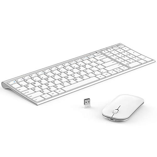Wireless Keyboard Mouse, Seenda Ultra Thin Small Rechargeable Keyboard and Mouse Set with Number Pad | Amazon (US)