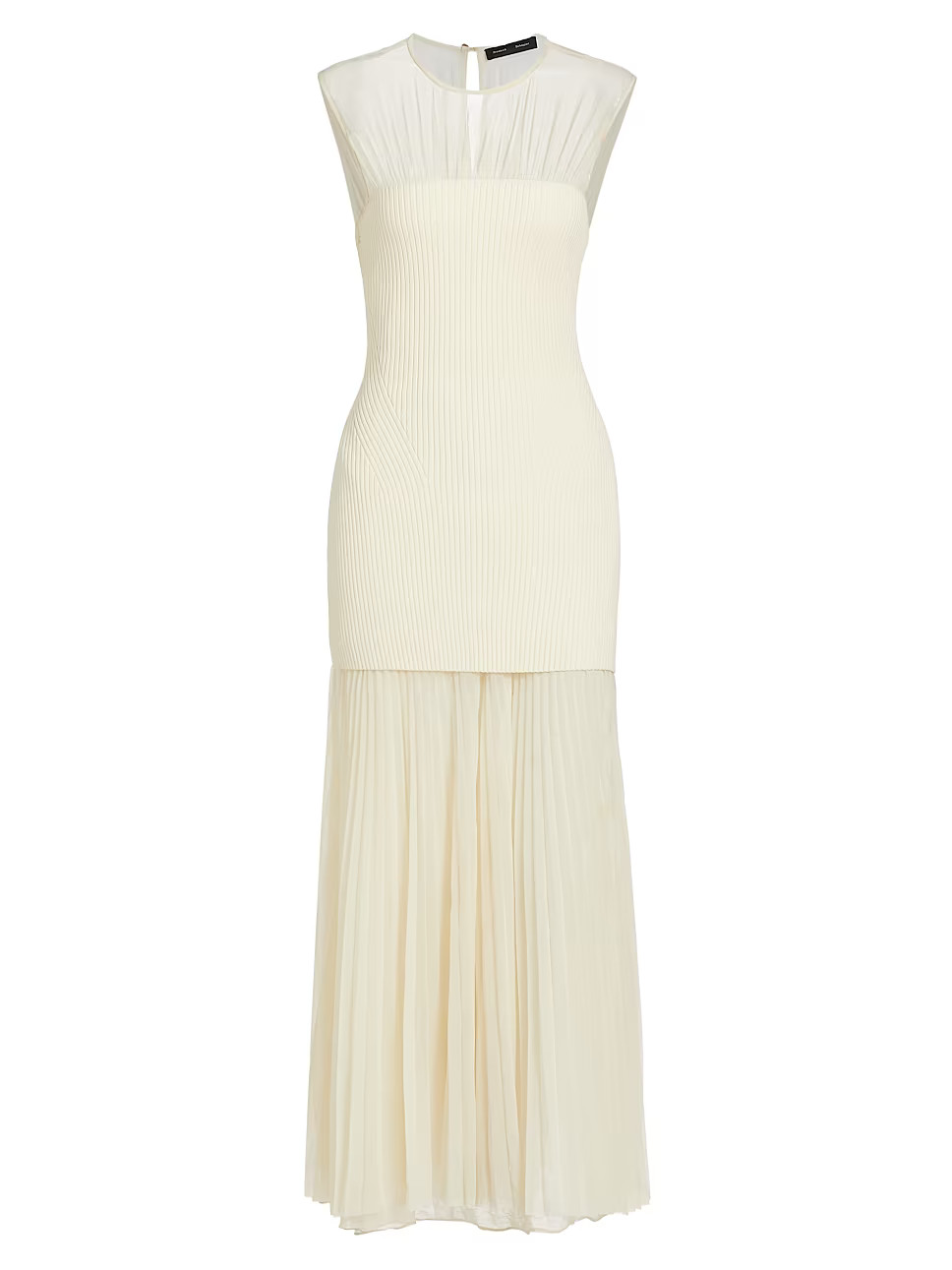 Mixed-Media Floor-Length Dress | Saks Fifth Avenue
