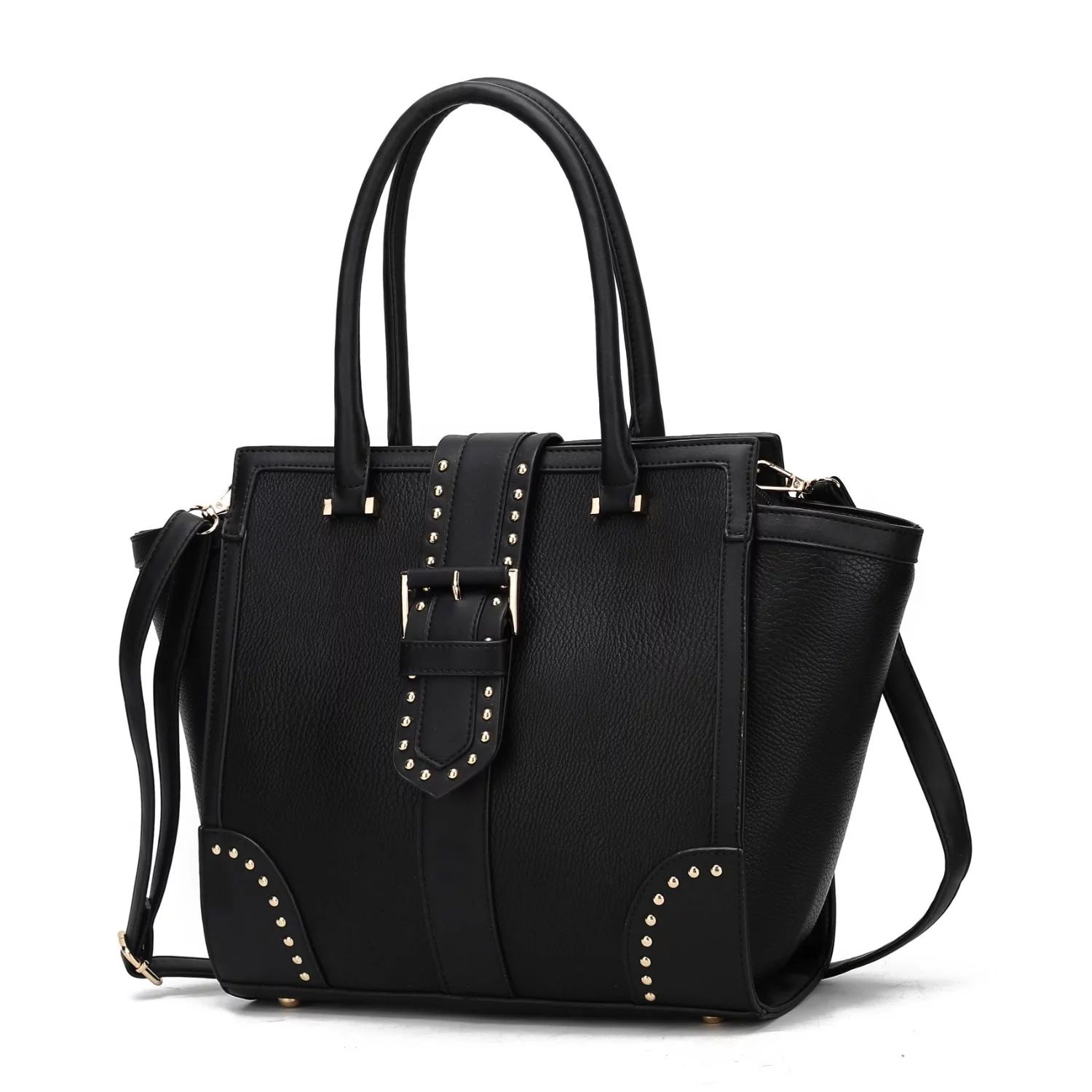 MKF Collection Ilana Women's Studded Vegan Leather Satchel Crossbody Handbag by Mia K. - Black | Walmart (US)