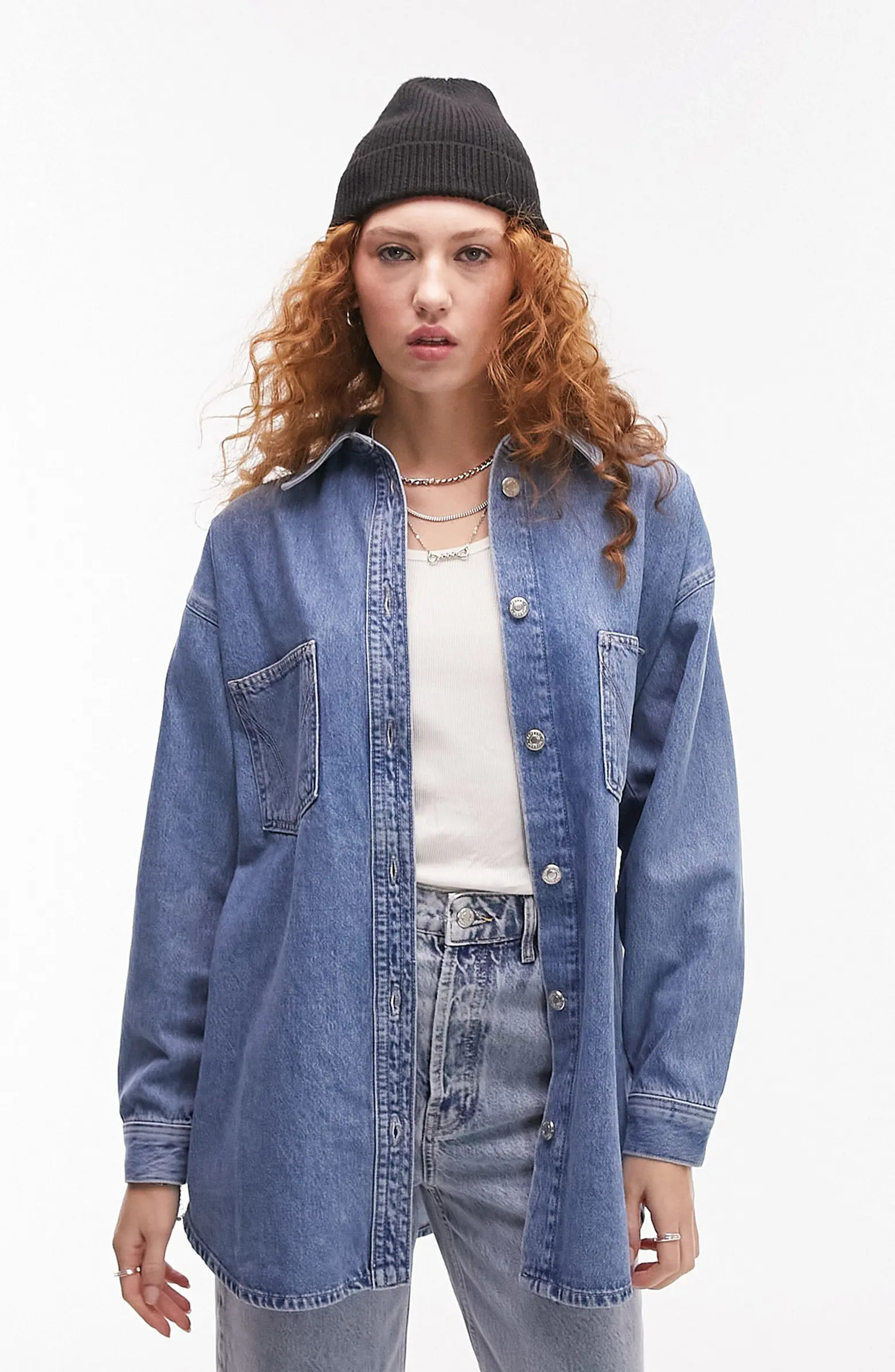 Topshop Denim Shacket | Nordstrom | Nordstrom