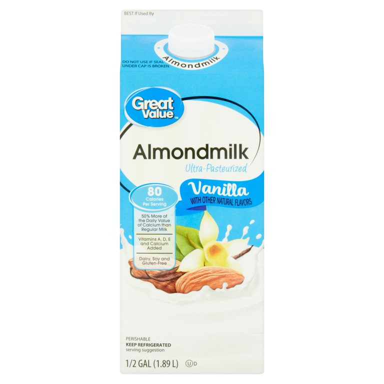 Great Value Vanilla Almondmilk, Half Gallon - Walmart.com | Walmart (US)
