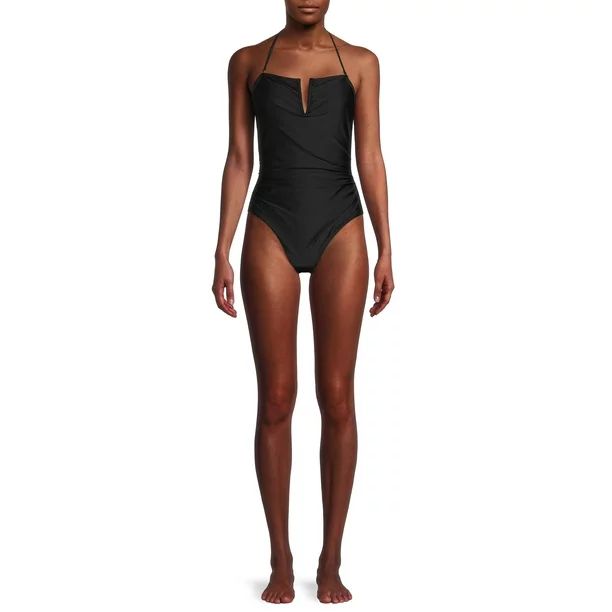 Catherine Malandrino Women's v-Neck Convertible Strap One-Piece Swimsuit | Walmart (US)