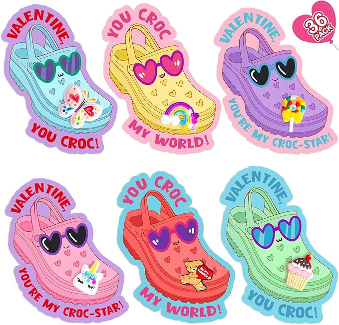 Valentines Day Cards for Kids School - Valentines Gifts for Kids - 36 Valentine Cards with Shoe C... | Amazon (US)