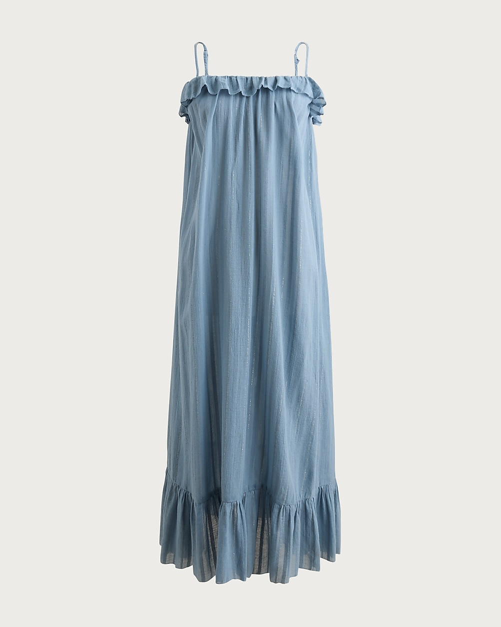 Ruffle maxi dress in cotton voile with Lurex® metallic threads | J. Crew US