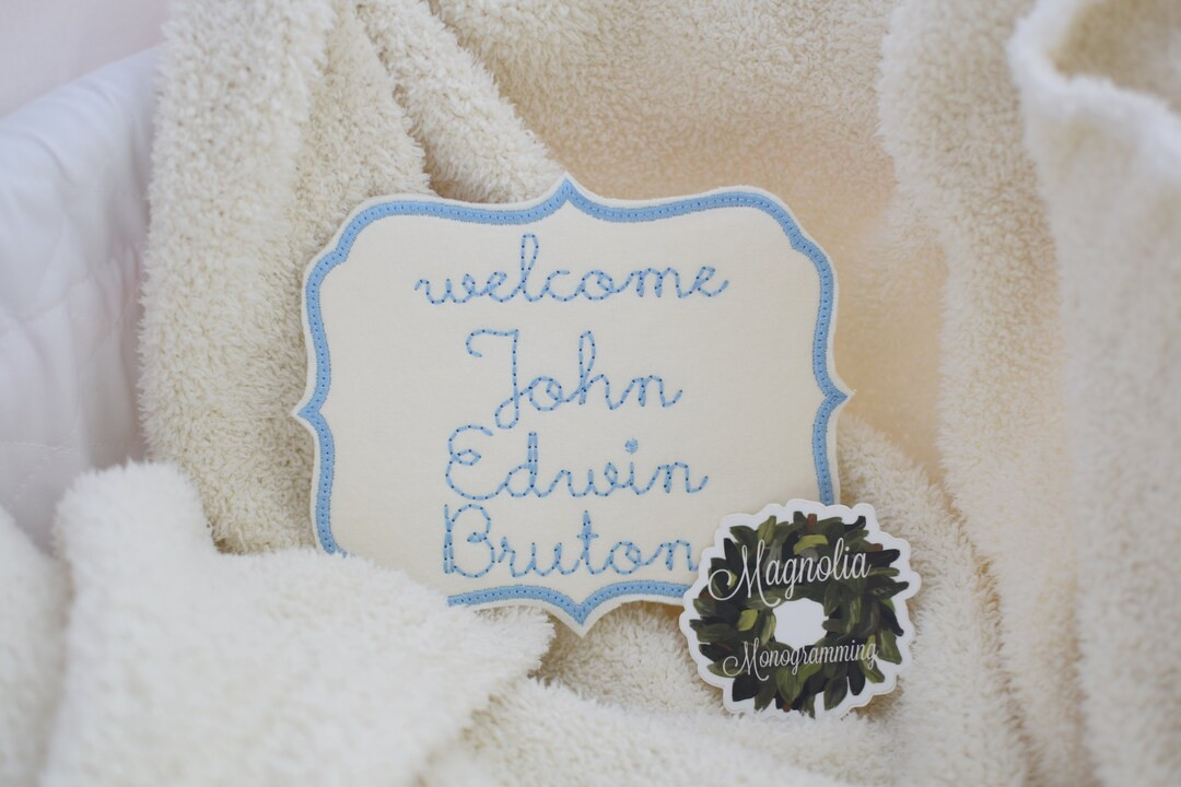 Baby Boys Monogrammed Bassinet Tag, Boys Monogram Bassinet Banner, Hospital Baby Islet Tag , Newb... | Etsy (US)
