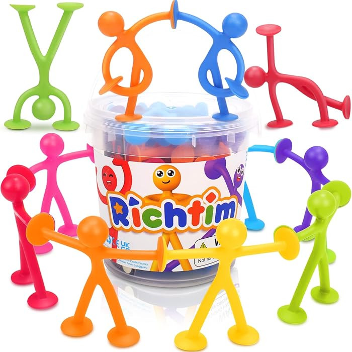 Richtim Kids Humanoid Suction Sensory Toys: 24 Pack Creative Suction Toy No Hole Bath Toy - Senso... | Amazon (US)