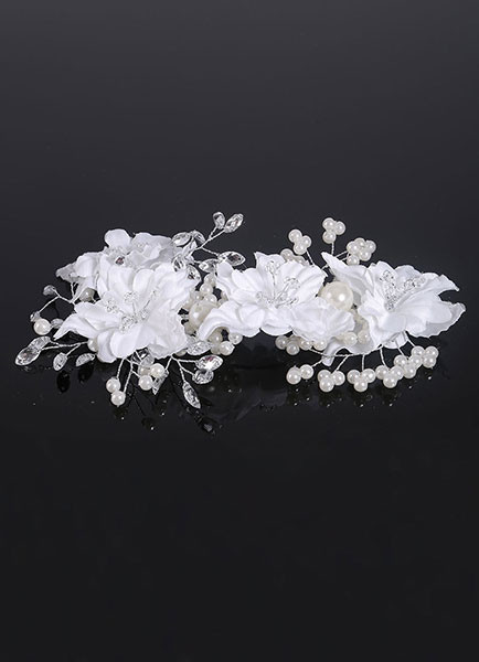 White Wedding Headpieces Rhinestones Crystal Head Flower Bridal Hair Accessories | Milanoo