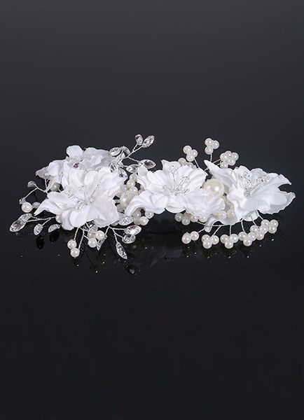 White Wedding Headpieces Rhinestones Crystal Head Flower Bridal Hair Accessories | Milanoo