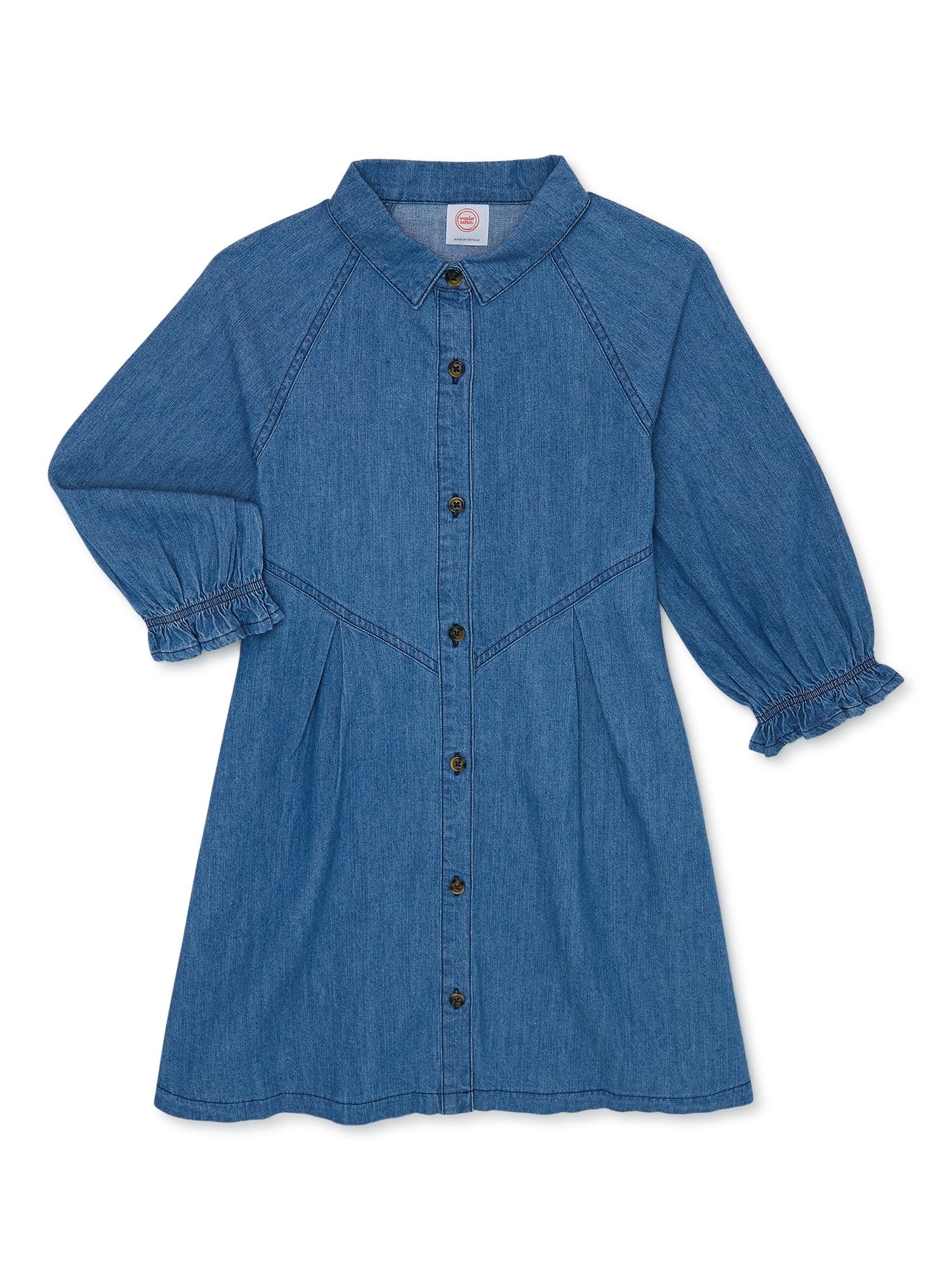 Wonder Nation Girls Yoke Mini Shirtdress, Sizes 4-18 & Plus - Walmart.com | Walmart (US)