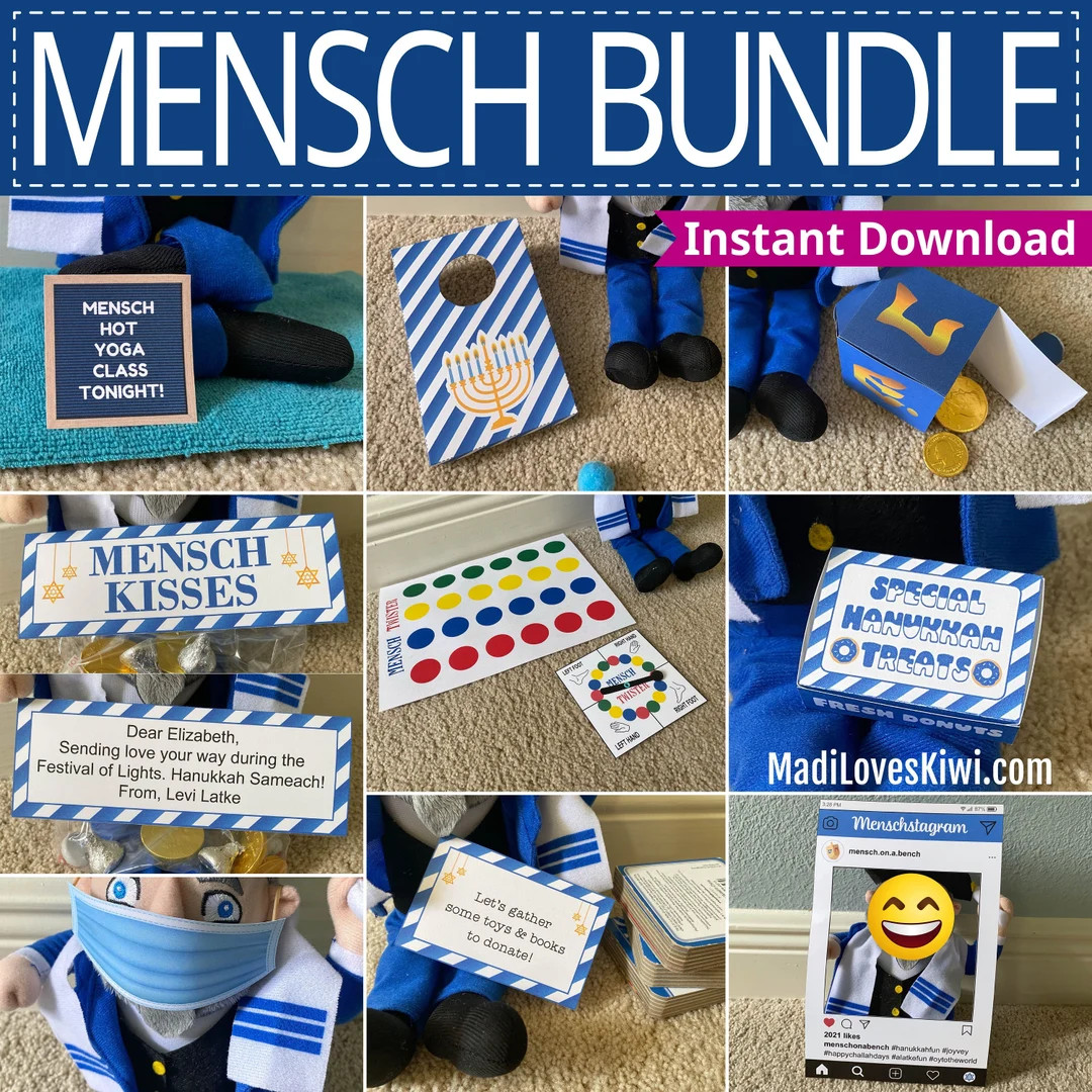 Printable Mensch Bundle Editable Letterboard Hanukkah Donut - Etsy | Etsy (US)