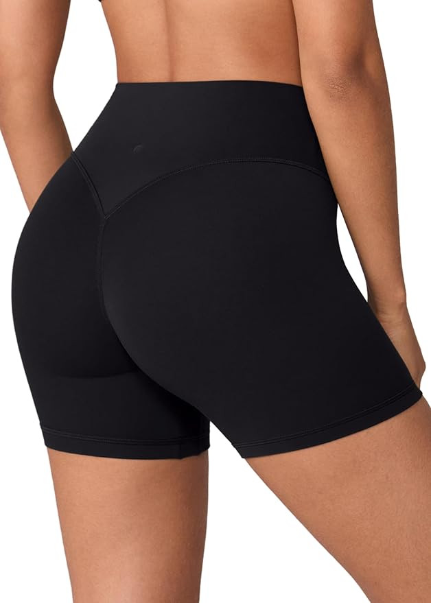 UNISSU Hugluxe No Front Seam Hidden Scrunch Butt Biker Shorts 5" High Waisted Buttery Soft Yoga B... | Amazon (US)