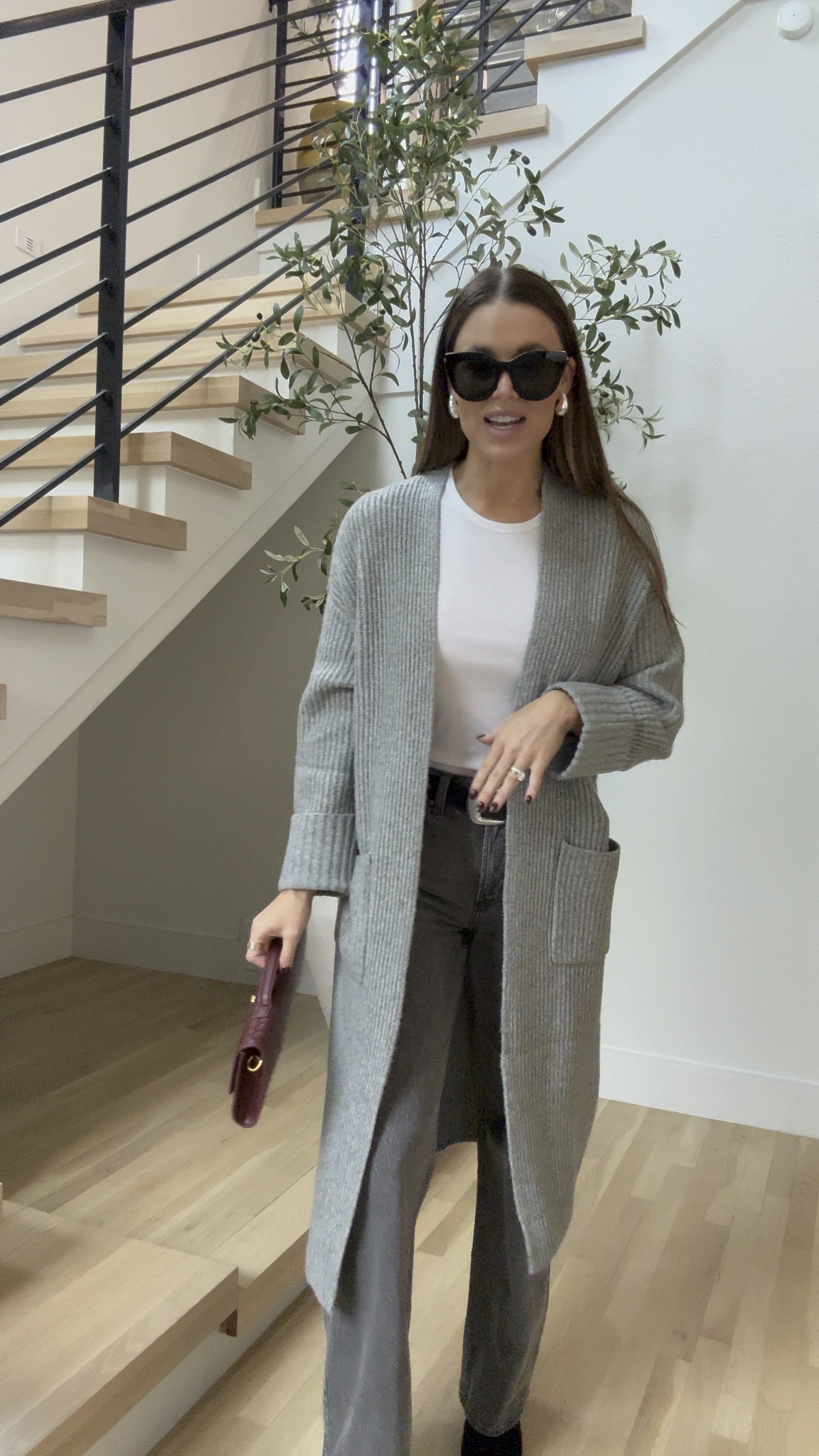 Loving this grey and burgundy combo! My cardigan is from Abercrombie, white tee is Nordstrom, black and silver belt is Anthropologie and burgundy clutch is Amazon!! Go to jeans are A&f !! 

Fall outfits
Fall outfit ideas 
Grey jeans 
Fall dress 
Holiday parties


Follow my shop @whitswhims on the @shop.LTK app to shop this post and get my exclusive app-only content!

#liketkit #LTKSeasonal #LTKGiftGuide #LTKHoliday
@shop.ltk
https://liketk.it/4VEbI

#LTKCyberWeek #LTKHoliday #LTKGiftGuide