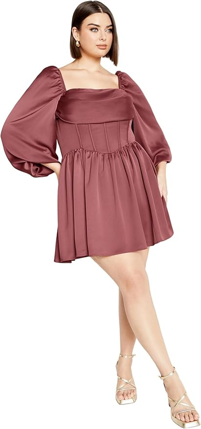 City Chic Women's Plus Size Dress - Flirty Corset | Amazon (US)