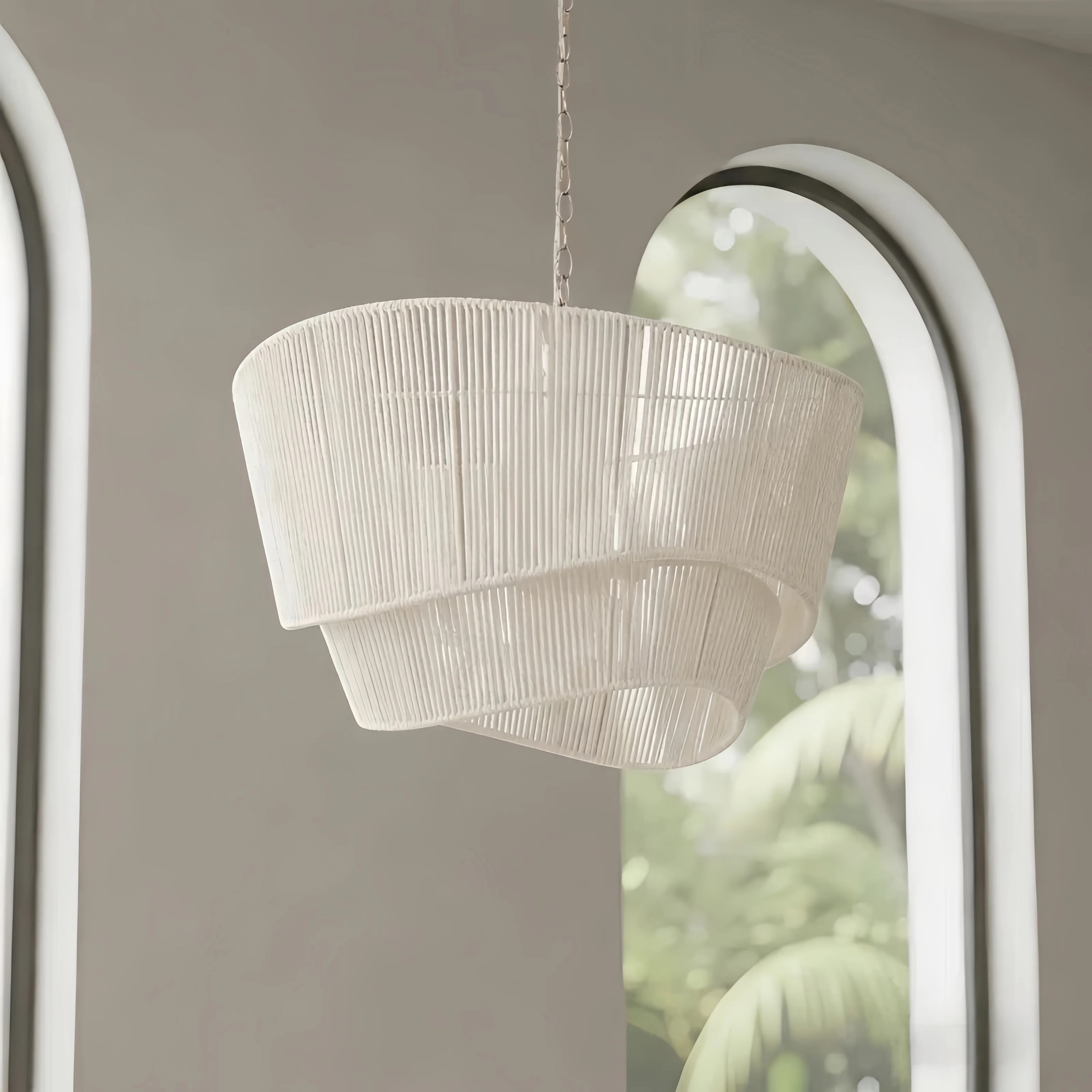 5-light 21" Handmade Rattan Craftsmanship Drum Chandelier with Polished Brass Finish for Bedroom | Wayfair North America