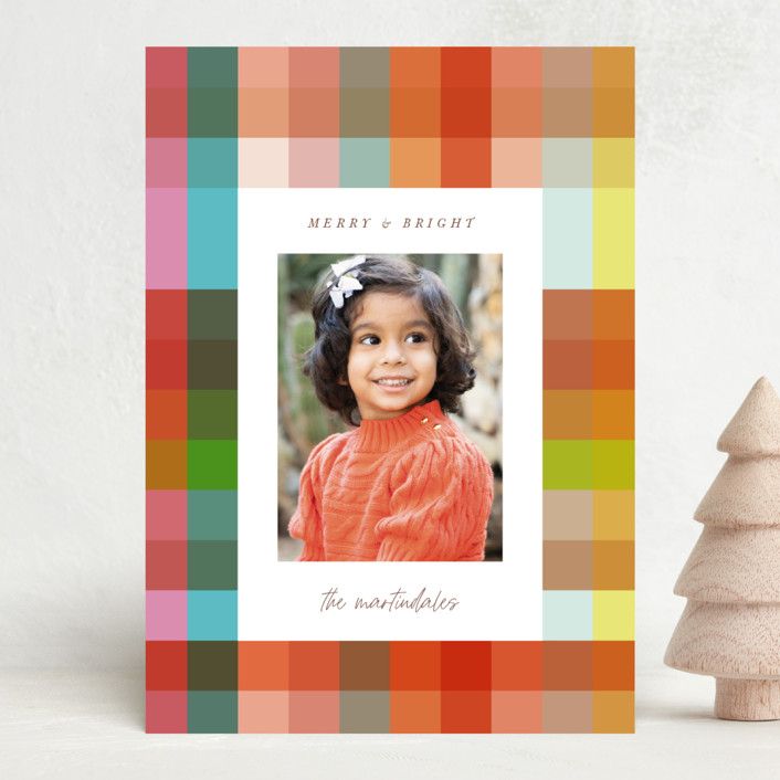 "Spectrum" - Customizable Holiday Photo Cards in Orange by Up Up Creative. | Minted
