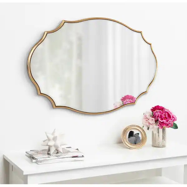 Kate and Laurel Leanna Scalloped Oval Wall Mirror | Bed Bath & Beyond