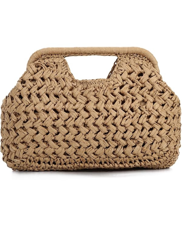 Emprier Straw Clutch Purses for Women Dumpling Bag Summer Beach Woven Handbag | Amazon (US)