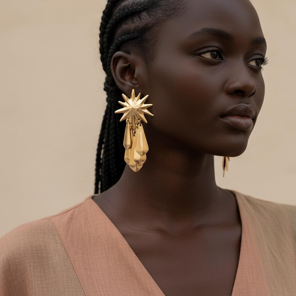 7 * 3.5cm Vintage Leaf Tassel Earrings Long Earrings For Women | Amazon (US)