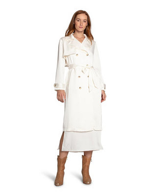 Women's Love Language Satin Trench | Macy's
