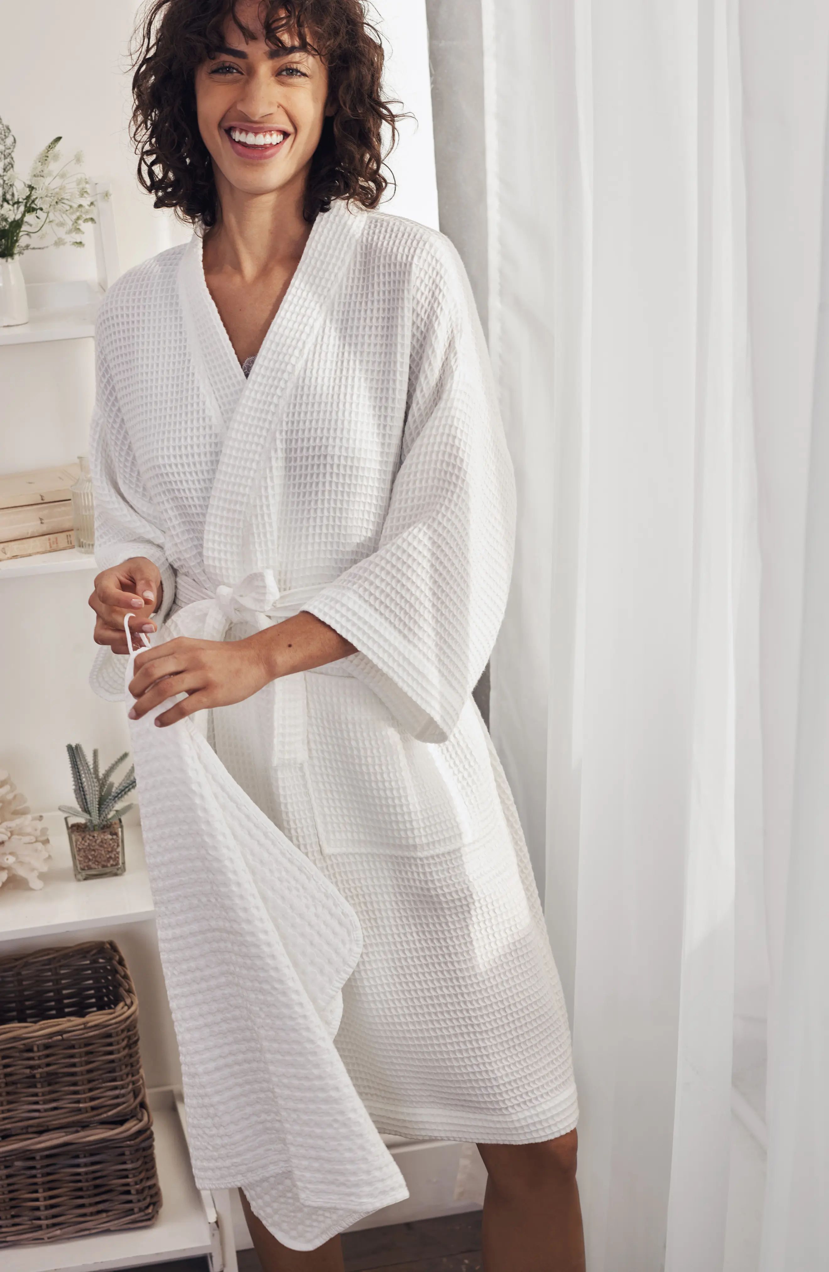 Waffle Knit Short Robe | Nordstrom