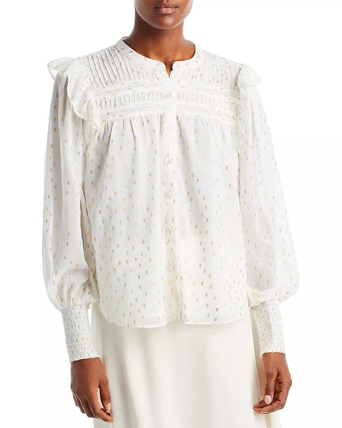 Metallic Dot Print Flutter Blouse - 100% Exclusive | Bloomingdale's (US)