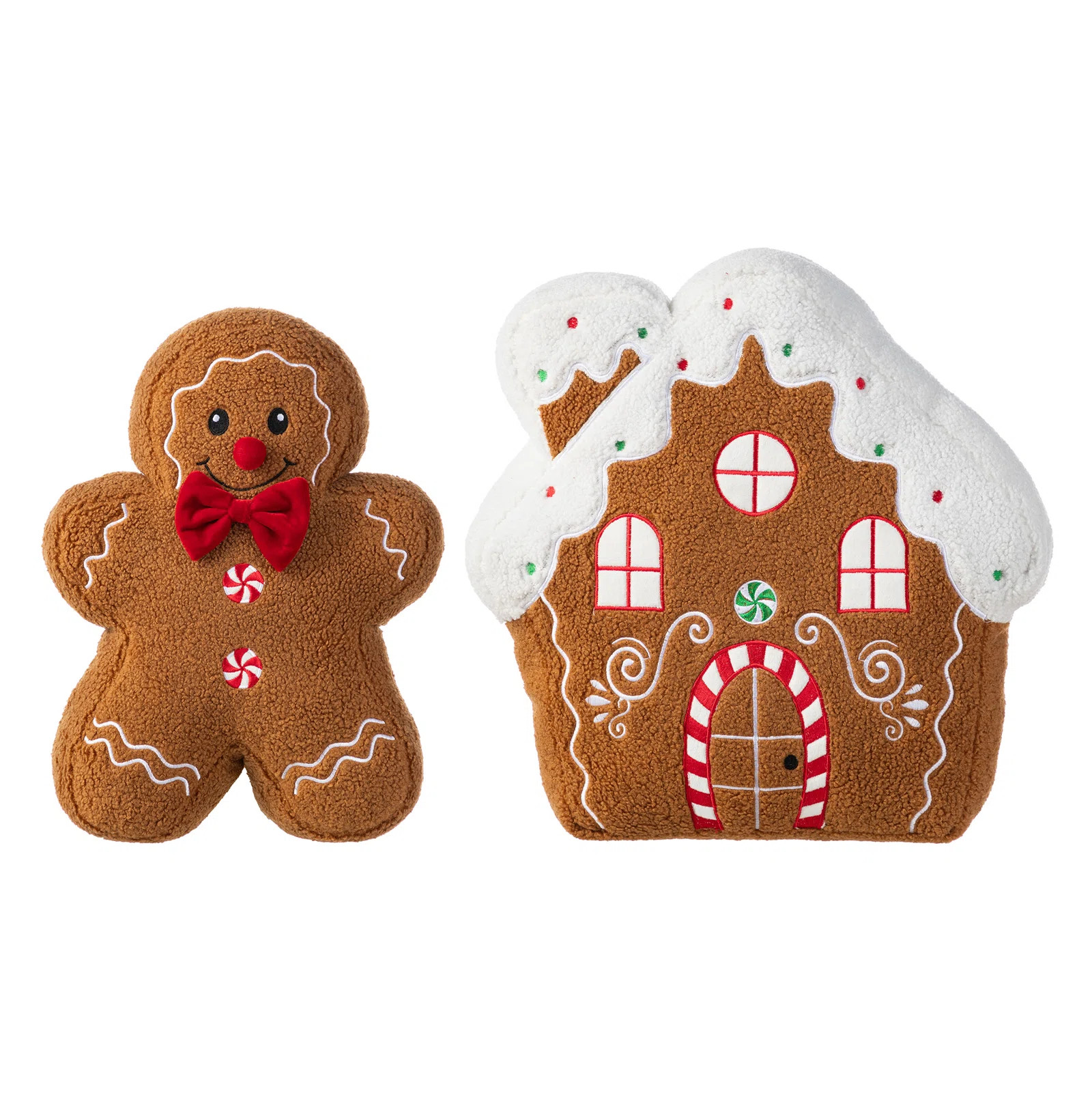 Set Of 2 Christmas Gingerbread Man And Gingerbread House Shaped Pillow (Set of 2)ByThe Holiday Ai... | Wayfair North America
