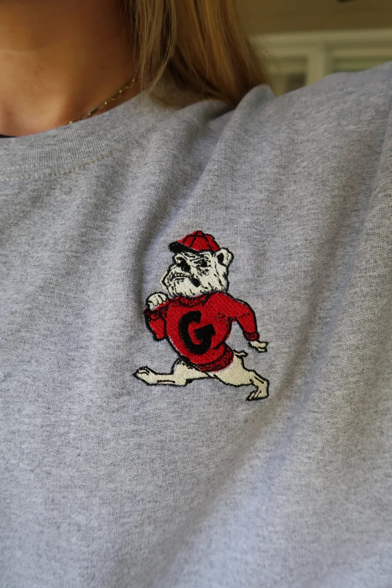 Vintage Georgia Bulldog Embroidered Sweatshirt - Etsy | Etsy (US)
