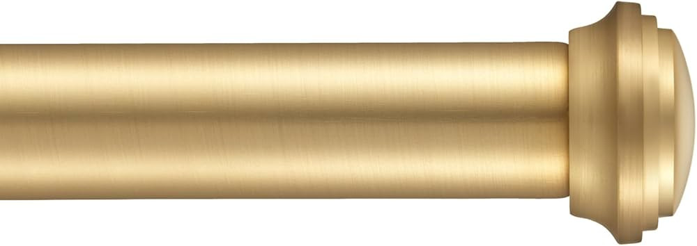 Warm Gold Curtain Rods, Heavy Duty 1 Inch Diameter Single Drapery Rod, Decorative Window Curtain ... | Amazon (US)