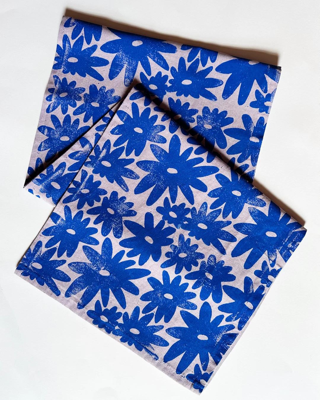 hand block printed table runner. floral splat on lavender. boho decor. hostess or housewarming gi... | Etsy (US)