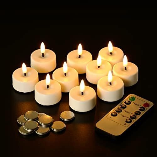 Girimax White Remote Tealights Battery Included, Flickering Real Wax Flameless LED Votive Candles... | Amazon (US)