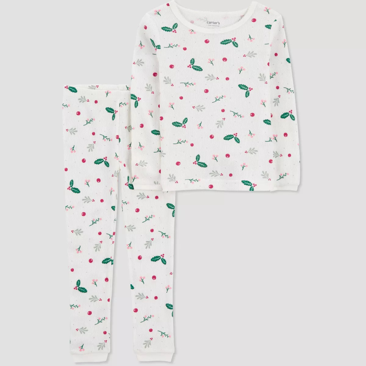 Carter's Just One You®️ Toddler Girls' 2pc Cotton Long Sleeve Holly Pajama Set - White | Target