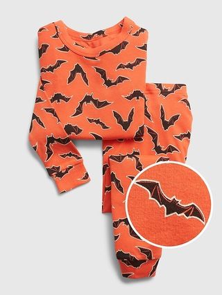 babyGap 100% Organic Cotton Bat Print PJ Set | Gap (US)