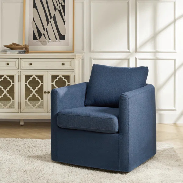 Nicha Modern Slipcovered 360-Degree Swivel Chair | Wayfair North America