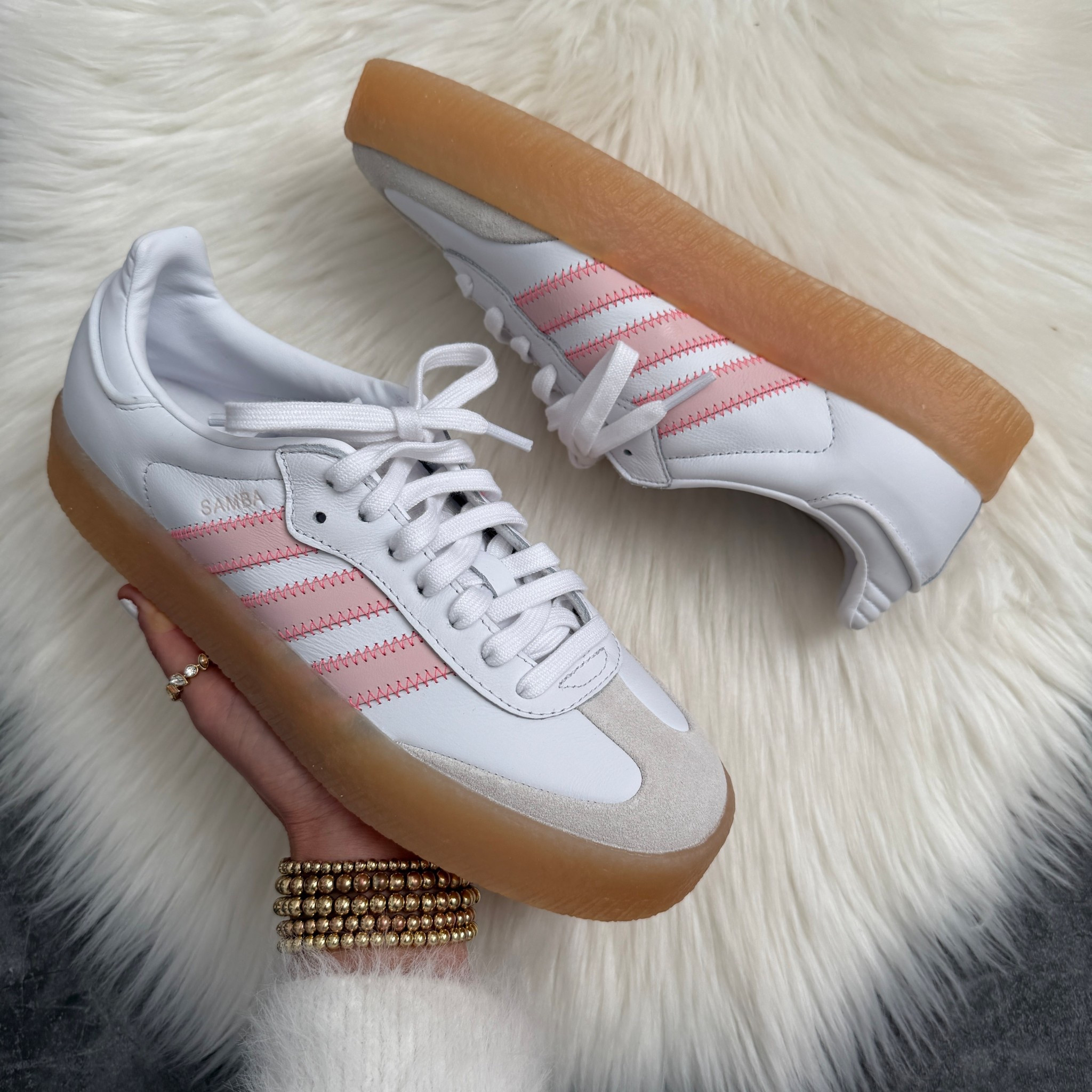 Woman’s Adidas Samba Sneaker. Runs a half size big 