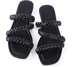 Mtzyoa Women Flat Sandals Braided Leather Crossover Nude Dressy Fashion Evening Party Wedding San... | Amazon (US)