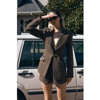 Romy Structured Blazer With Hardware / Herringbone | MESHKI | XL | MESHKI US