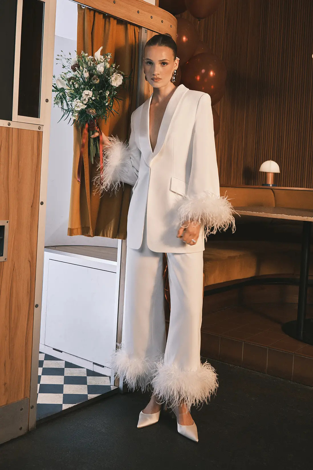 Feather Trim Cropped Trouser | boohoo (US & Canada)