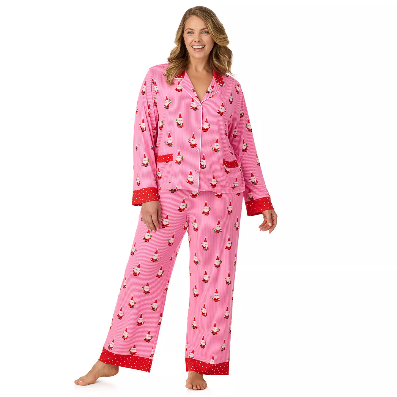 Plus Size Beauty Sleep Social Long Sleeve Pajama Top & Pajama Bottoms Set | Kohl's