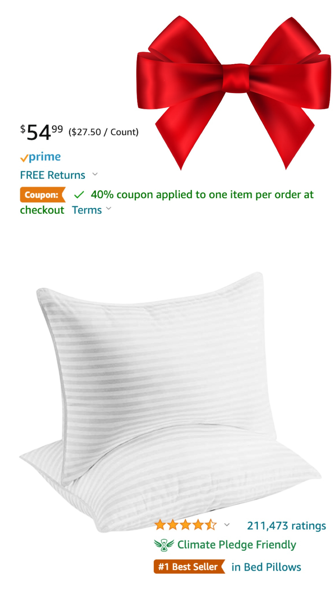 Amazon/ Beckham/ hotel collection/ pillows/ soft/ comfortable/ gifts/ gifts for her/ gifts for him/ sale/ discount/ coupon/ 40% off

#LTKsalealert #LTKCyberweek #LTKGiftGuide