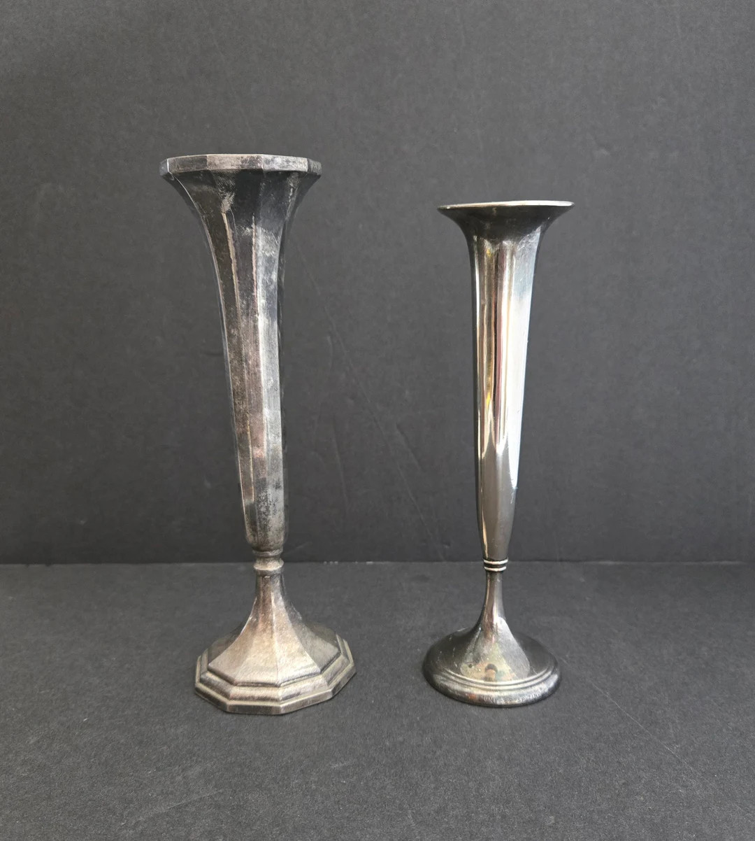 Lot of Two Vintage Silverplate Fluted Bud Vases | Etsy (US)