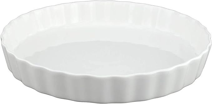 GOURMEX White, Fluted Quiche Baking Dish | Ceramic Nonstick Pan | Perfect for Baking Tart Pies, C... | Amazon (CA)